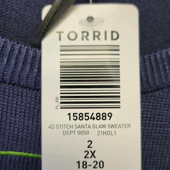 Torrid Santa Stitch Disney Lilo & Stitch Sweater Blue 2X - Picture 7 of 8